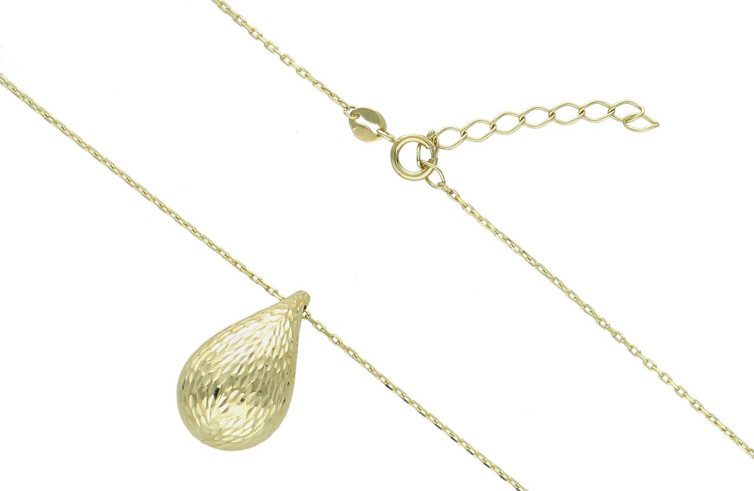 Złoty naszyjnik damski. Złoty naszyjnik z kroplą. Naszyjnik damski złoty próby 375. Naszyjnik damski celebrytka z modnym wzorem. Naszyjnik na prezent (1).jpg